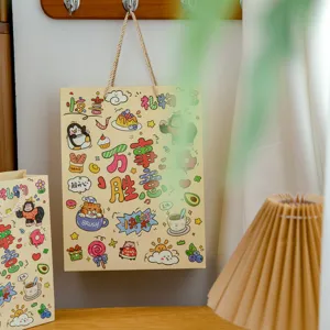 Süße Papiertüte mit Griffen für Geschenke, ideal für Geburtstage, Partys und Aufbewahrung.