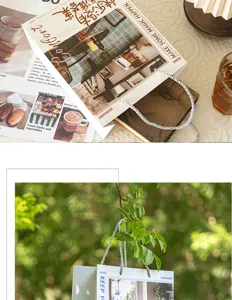 Literarische Geschenktüte aus Papier mit Kaffeemotiv, hübsche Tragetasche für Geburtstage