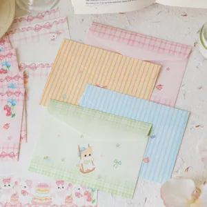 Cute aesthetic letter paper and envelope set, pastel colored stationery for romantic notes.