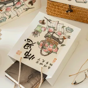 Sac cadeau de professeur de style traditionnel chinois avec calligraphie pour remise.