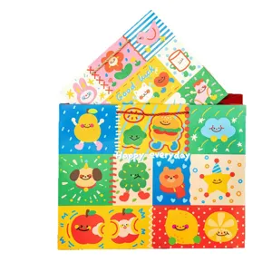 Bonita bolsa de regalo de dibujos animados bolsa de papel colorida para fiestas