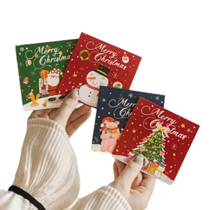 Cartolina d'auguri pieghevole di Natale vintage carina vuota scritta a mano festa