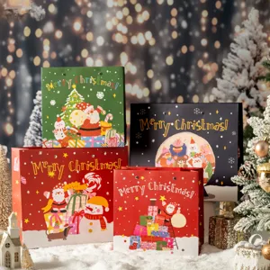 Weihnachten Papier Geschenktüten Set, festliche Cartoon Handgezeichnete Verpackung.