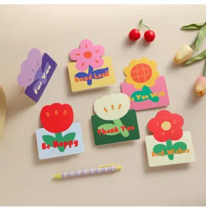 Set di simpatici biglietti d'auguri floreali 3D, biglietti di messaggi creativi regalo.