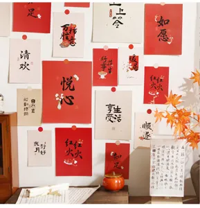 Chinesischer Stil Wandposter Postkarte Set ästhetische Raumdekoration Kalligrafie Kunst