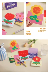 Biglietti d'auguri creativi con simpatici fiori 3D, perfetti per compleanni e regali.