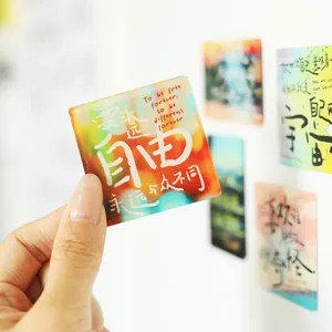 Acryl magnetischer kühlschrankaufkleber mit motivierenden zitaten, süße quadratische deko.