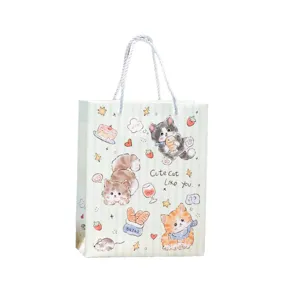 Süße Cartoon Katze Papier Geschenktüte mit Griffen für Geburtstag, schöne Katzen Verpackung.