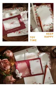 Vintage rose butterfly folding greeting card and blank message card for holiday gifts.