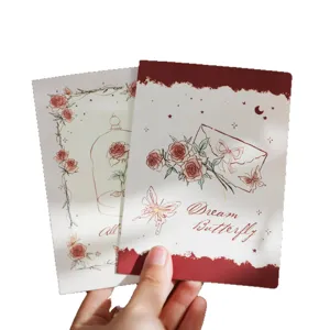 Retro rose butterfly greeting card blank message card gift card floral blessing card