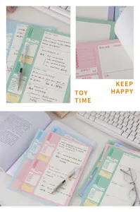 Vue détaillée du bloc-notes vertical B5 et du cahier d'erreurs avec disposition pratique.
