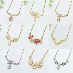 Elegante Collana Con Pendente In Zirconia In Acciaio Inossidabile Per Donna Gioielli Squisiti Geometrici Floreali Oro Argento