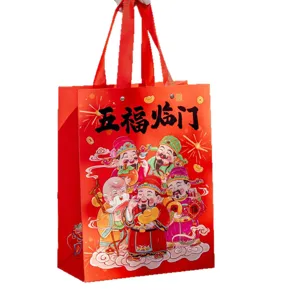 Rote chinesische Neujahrs-Geschenktüte festliche Frühlingsfest Verpackung für Party Feiertage