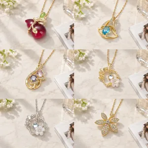 Collana con Ciondolo a Fiore Zucca in Acciaio Inossidabile Rame Zirconia Dolce Catena da Clavicola per Gioielli Donna Moda Versatile