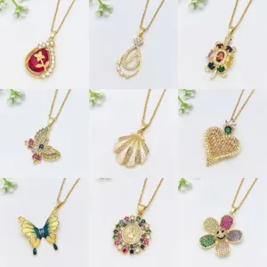 Elegante Collana Girocollo a Cavo in Acciaio Inossidabile per Donna Collana con Ciondolo a Goccia d'Acqua Farfalla Geometrica in Rame Strass Gioielli