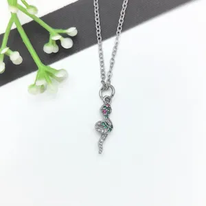 Donna moda serpente pendente collana zircone acciaio inossidabile catena clavicola gioiello