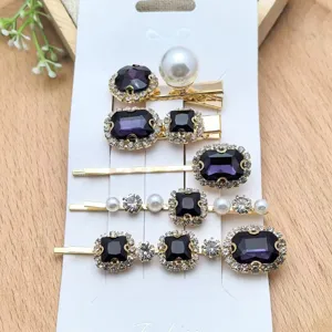 Vintage set me strass klampes mallion, kompsa louloudia kai margaritaria gia gynaikio styl.