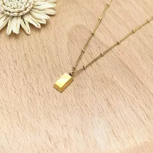 Gold bar pendant necklace stainless steel geometric clavicle chain fashion jewelry