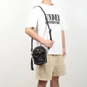 Punk Stil schwarze Totenkopf Umhängetasche Gothic Messenger Bag einzigartiges Design