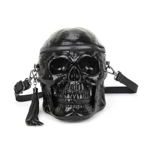 Punk Gotische Totenkopf Umhängetasche Halloween Dunkler Stil PU Leder Umhängetasche Für Herren Damen Mode Motorrad Tasche