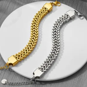 Minimalist Stainless Steel Twisted Chain Bracelet For Women Gold Silver Plated Vintage Fashion Jewelry Wrist Band Gift