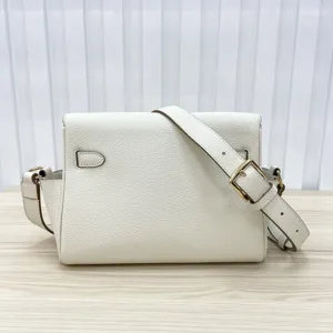 Genuine leather women crossbody messenger bag, white top layer cowhide shoulder bag detailed view.