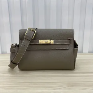 Genuine Leather Women Shoulder Crossbody Bag Classic Lock Clasp Top Layer Cowhide Messenger Handbag Luxury Design