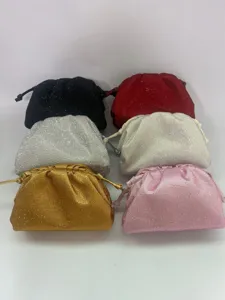 Rhinestone pleated evening clutch bag 2024 new design stylish shoulder pouch for women