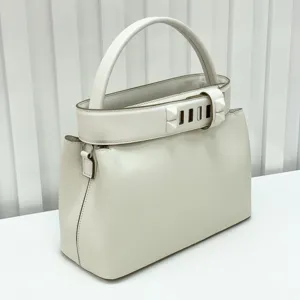 Top layer cowhide leather women handbag luxury vintage top handle shoulder crossbody bag elegant
