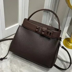 Retro Genuine Leather Top Handle Bag For Women Luxury Cowhide Casual Shoulder Crossbody Bag Elegant Female Handbag