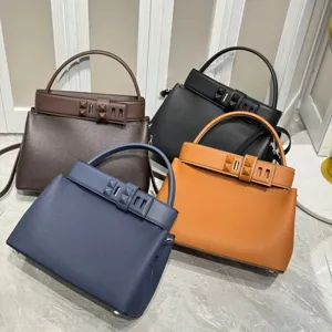 Luxury Togo leather Medor handbag set, retro top-handle crossbody shoulder bag for women