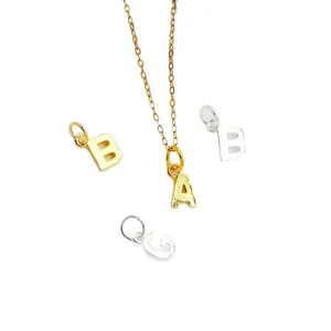 S925 sterling silver mini alphabet charms in gold and silver finish for DIY jewelry
