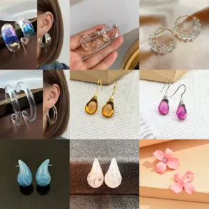 Fashion Teardrop Gemstone Dangle Earrings Elegant Alloy Geometric Drop Earrings For Women Daily Jewelry Gift