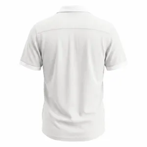 Heren wit wafelbreisel korte mouw polo overhemd, casual outdoor zomertop kleding.
