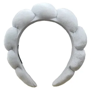 Puffy cloud headband for women spa makeup washing face thick sponge hair hoop soft hair accessory