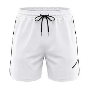 Men's breathable mesh athletic shorts detail, quick-dry fabric, black drawstring waistband.