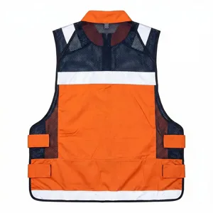 Men's safety reflective tactical vest breathable mesh high visibility workwear for outdoor work