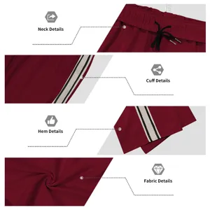 Vue détaillée du pantalon de sport montrant le cordon de taille et les bandes contrastées.