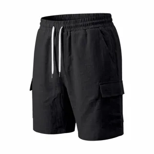 Pantalones cortos cargo casuales para hombre con cordón, playa de secado rápido.