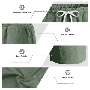 Vista detallada de los pantalones cortos cargo casual de playa para hombre con detalles.