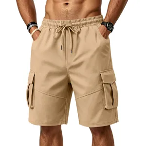 Pantalones cortos cargo hombre verano casual holgados outdoor con bolsillos.