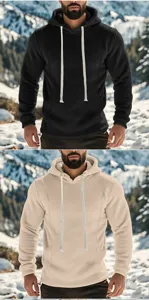 Herren schweres Fleece Kapuzenpullover langarm Freizeit outdoor Winter Hoodie Top neu