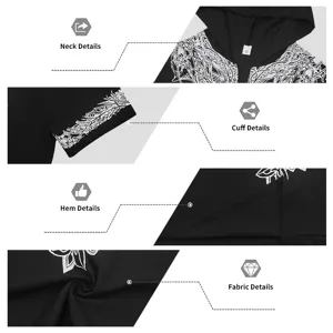 Men's Viking Tree of Life Black Hooded Short Sleeve Shirt Detail View Size M New