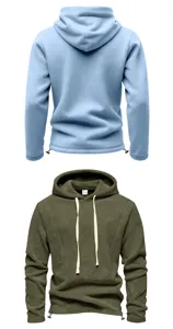 Herren schwere Fleece-Kapuzensweatshirt mit Kordelzug, bequeme Outdoor Freizeitkleidung.