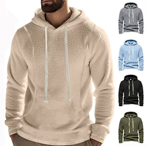 Herren Schweres Gebondetes Polarfleece Kapuzenpullover Lockerer Casual Langarm Sweatshirt Für Outdoor Winter Warm Top