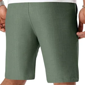 Pantalones cortos casuales de hombre textura lino cinco puntos verano playa vacaciones