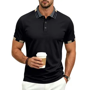 Polo de golf de manga corta para hombre, top deportivo de negocios casual y de secado rápido.