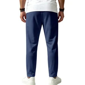 Men's quick-dry casual pants back view, showing comfortable straight fit and breathable fabric.
