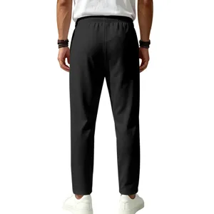 Men quick dry casual joggers breathable straight pants back view detail for summer outdoor wear