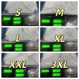 Chemise polo homme à manches courtes détails des tailles et poids de S à 3XL clairement affichés.